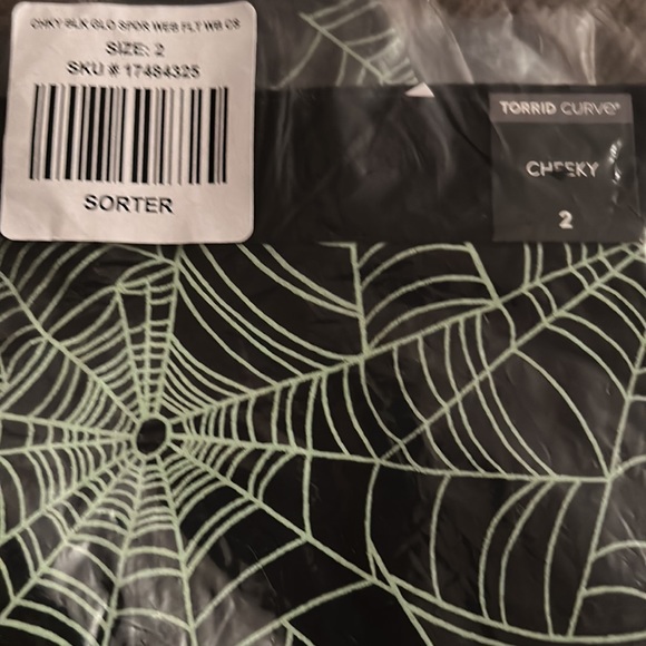 NWT torrid black glow spider web cheeky panty - Picture 2 of 3